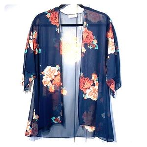 Shear Open Floral Kimono
